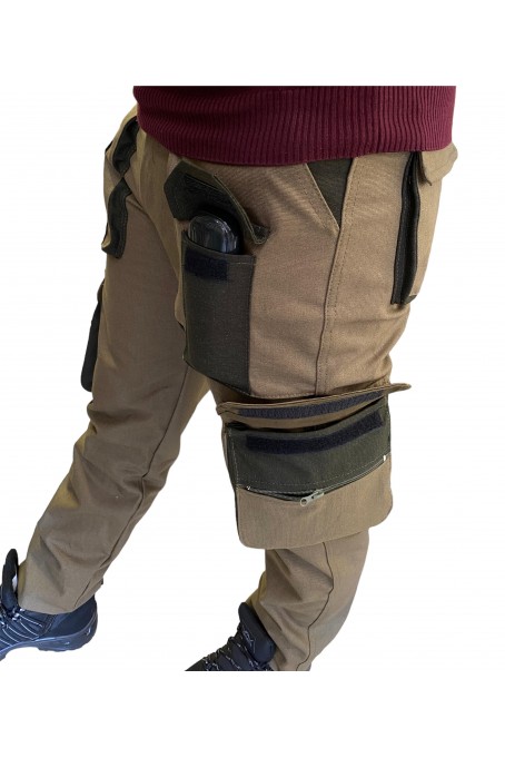 HAKİ ÜZERİNE HAKİ TULUM CEP PANTOLONU