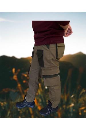 HAKİ ÜZERİNE HAKİ TULUM CEP PANTOLONU