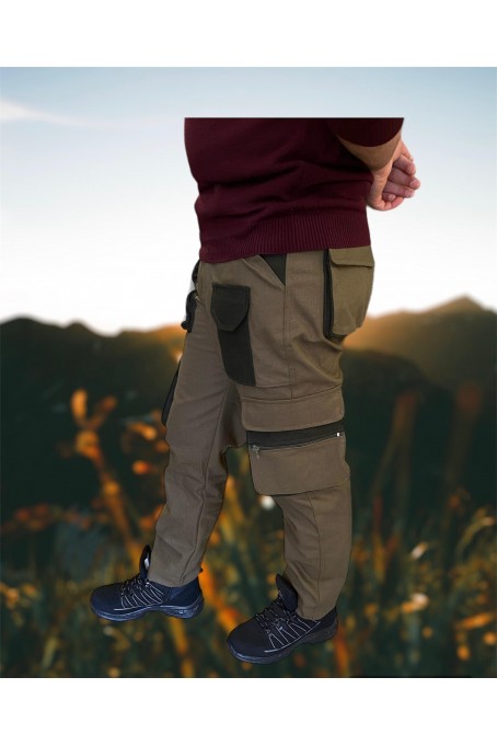 HAKİ ÜZERİNE HAKİ TULUM CEP PANTOLONU
