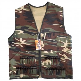 ASIL CAMOUFLAGE FABRIC OPEN VEST (00045735)